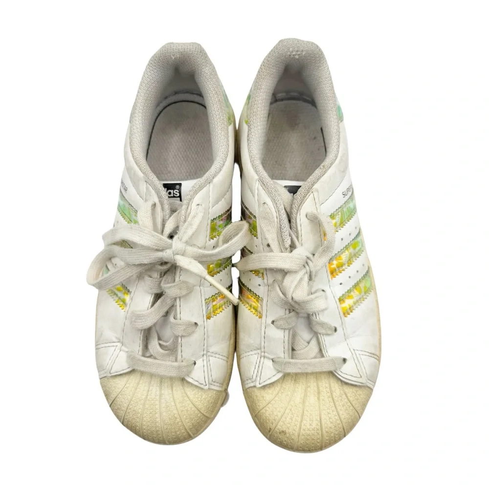 Adidas Girls Superstar Iridescent Tennis‎ Shoes size 1Y